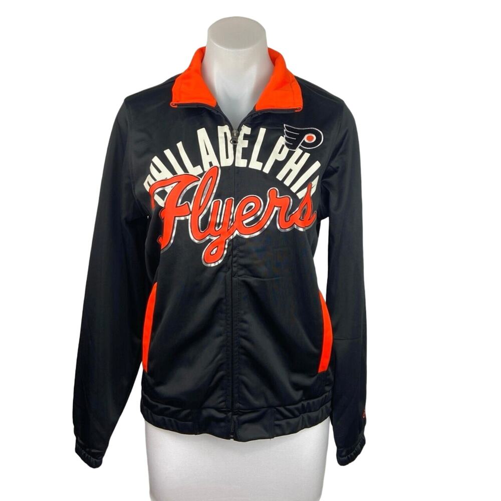 GIII NHL Carl Banks Philadelpia Flyers Hockey Athletic Jacket Sweatshirt Sz S
